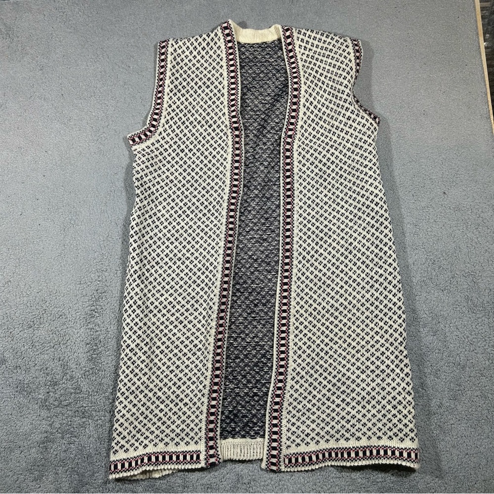 Vintage Nordic Wool Sleeveless Knit Cardigan Women’s Medium #658